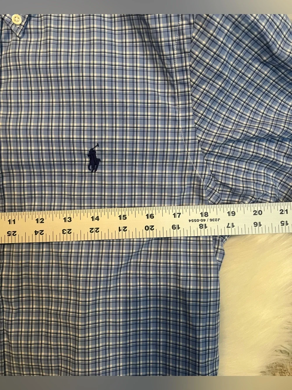 Ralph Lauren Blue Plaid Button-Down Shirt with Embroidered Pony size small - Picture 5 of 7